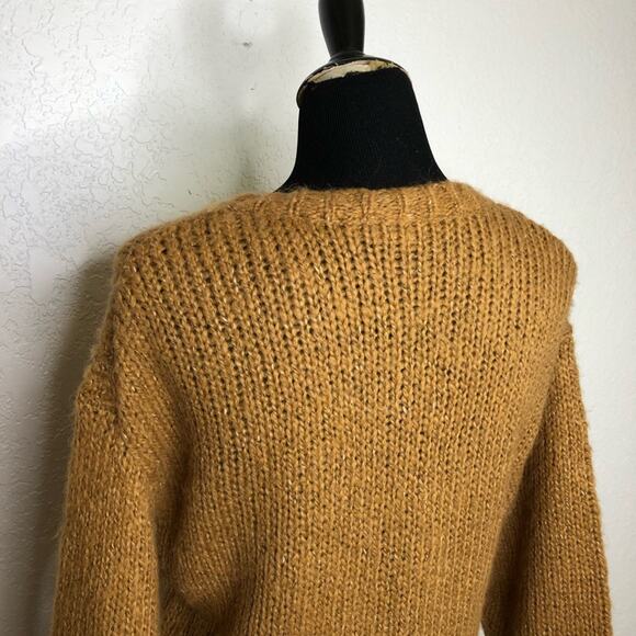 Ichi caramel golden brown v neck alpaca blend sweater size Extra Small XS - Picture 12 of 16